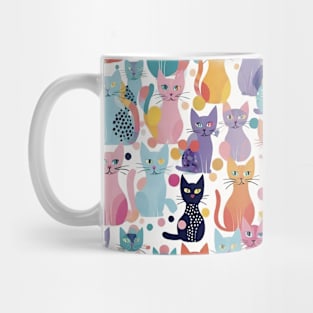 Whimsical Whisker Wonderland: A Colorful Cat Pattern Adventure Mug